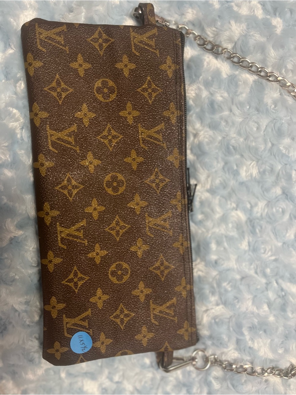Homemade Upscale Brown Monogram Crossbody Clutch